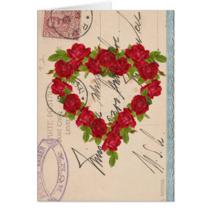 Cartão Colagem de Cartão-postal Rosa