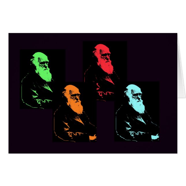 Cartão Colagem de Charles Darwin (Frente Horizontal)