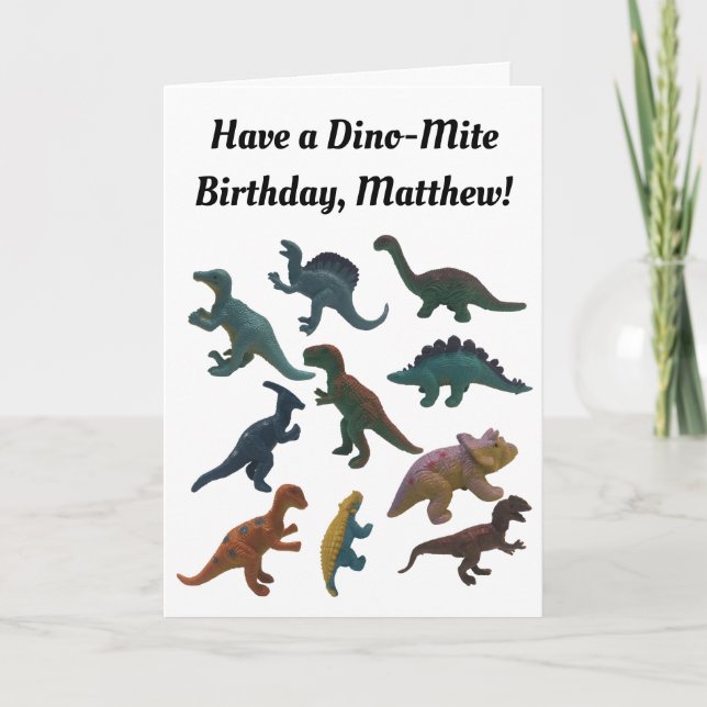 Cartão Colagem de Dinossauros de Brinquedos Plásticos Per (Frente)