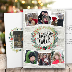 Cartão Colagem de Fotografias de Madeira Branca Rústica F