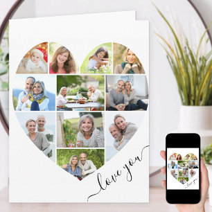 Cartão Colagem de Fotografias do Heart 11Love Você Escrev