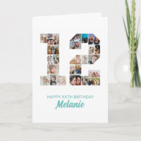 Colagem de Fotografias do Número 12 de Aniversário