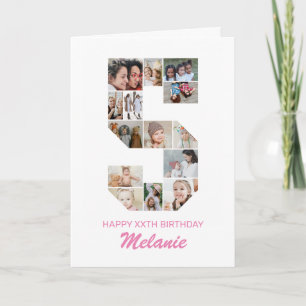 Cartão Colagem de Fotografias do Número 5 de Aniversário 