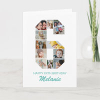 Colagem de Fotografias Número 6 de Aniversário do 