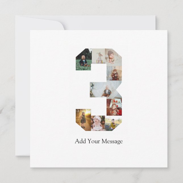 Cartão Colagem de Fotografias Preta e Branco Número 3 (Frente)