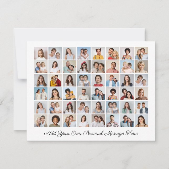 Cartão Colagem de Fotos 48 Adicione Sua Própria Saudação (Frente)
