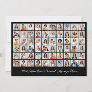 Cartão Colagem de Fotos 60 Adicione Sua Própria Placa Pl