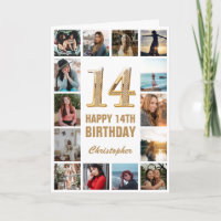 Colagem de Fotos Branca e Dourada de Aniversário d