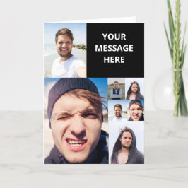 Cartão Colagem de Fotos Coloque Seu Rosto Em uma
