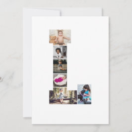 Cartão Colagem de Fotos com Letra L Preta e Branca