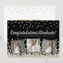 Colagem de Fotos Confetes Prata Dourado Graduação
