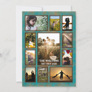 Cartão Colagem De Fotos Da Família De Quadros De Cobre E