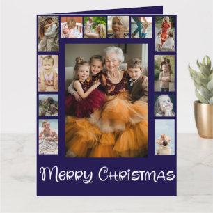 Cartão Colagem de Fotos da Família Feliz Natal