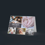 Cartão Colagem de Fotos da Família Multi-Fotografias Sent<br><div class="desc">Envie-lhes um cartão especial para que saibam que estão pensando neles com esta colagem de fotos da Família. Personalize com seu nome de família e várias fotos. Envie uma mensagem de amor e pensamento. Um belo guardião para reuniões familiares. Mande-o para as férias, mande-o só porque. Mantenha-se ligado à família...</div>