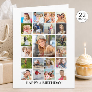 Cartão Colagem de Fotos de Aniversário 22 Imagens Qualqu