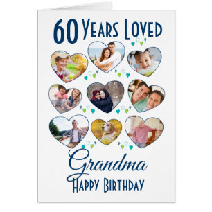 Cartão Colagem de Fotos de Aniversário do Coração