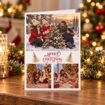 Colagem de Fotos de Família Personalizada de Natal