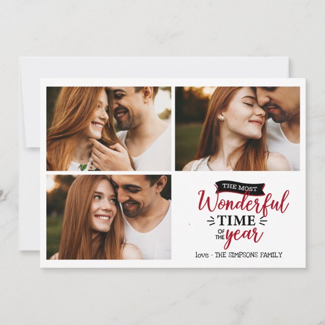 Cartão Colagem de fotos de Feriado Vermelho da melhor épo (Frente)