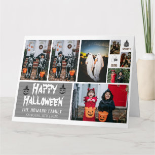 Cartão Colagem de Fotos de Halloween Moderna e Simples