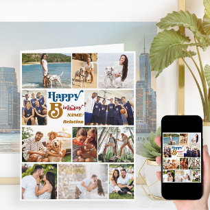 Cartão Colagem de Fotos de Qualquer Idade 12 Fotos Grande