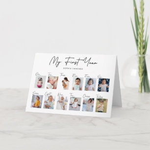 Cartão Colagem de Fotos do Meu Primeiro Ano