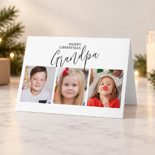 Cartão Colagem de Fotos do Vô 3 Vovô Feliz Natal