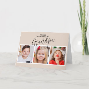 Cartão Colagem de Fotos do Vô 3 Vovô Feliz Natal