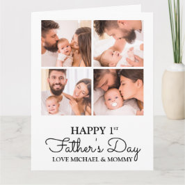 Cartão Colagem de Fotos em Branco Feliz Primeiro Dia de o