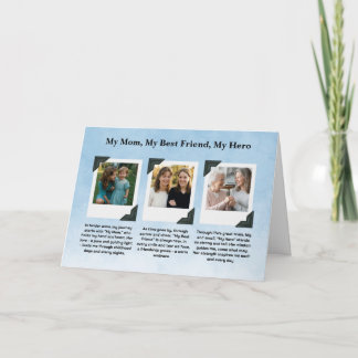 Cartão Colagem de Fotos em Tributo à Mamãe