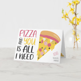 Cartão Colagem de fotos engraçada com script de pizza gal