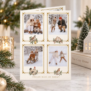 Cartão Colagem de Fotos Felizes dos Doze Dias de Natal