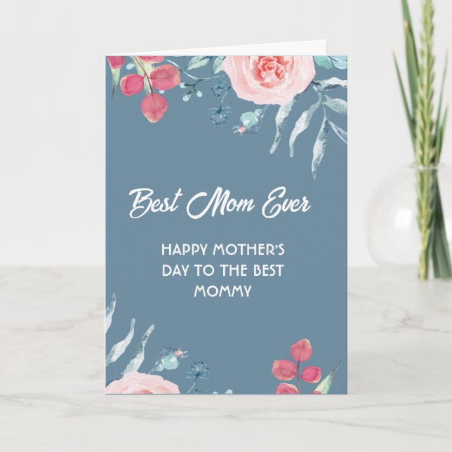 Cartão Colagem de Fotos Florais para o Dia das Mães Cartã (Frente)