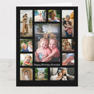 Cartão Colagem de fotos minimalista simples e único de 12