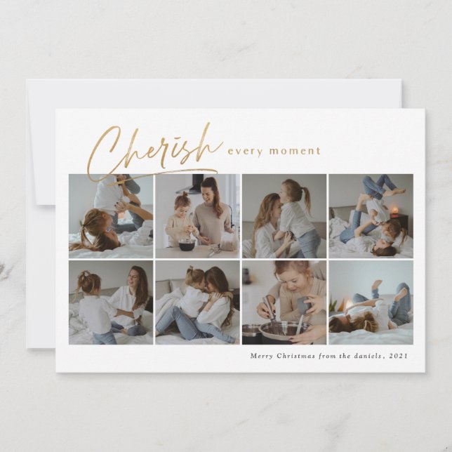 Cartão Colagem de fotos moderna de cada momento (Frente)