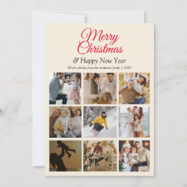 Cartão Colagem de Fotos Natal Moderno Mínimo Simples
