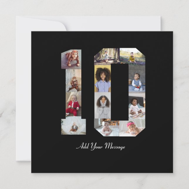 Cartão Colagem de Fotos Número 10 (Frente)