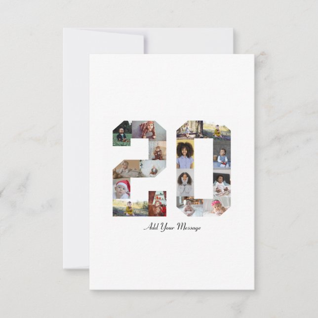 Cartão Colagem de Fotos Número 20 (Frente)