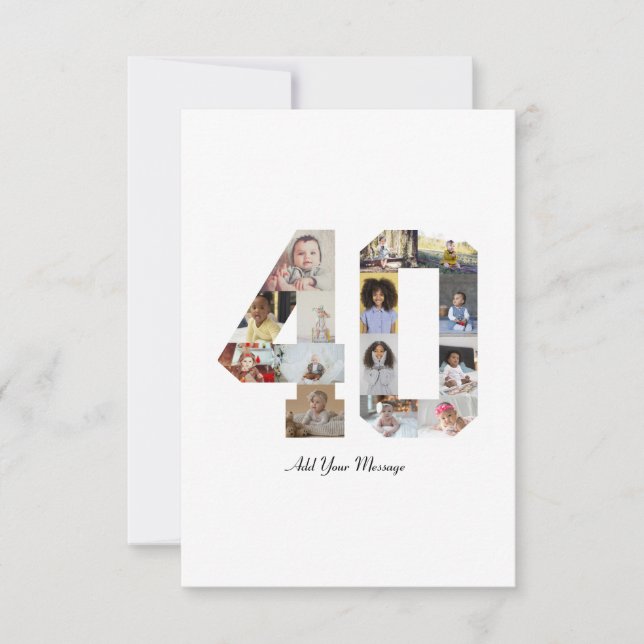 Cartão Colagem de Fotos Número 40 (Frente)