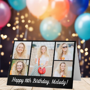 Cartão Colagem de Fotos Personalizada de Aniversário Mode