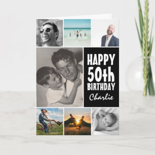Cartão Colagem de Fotos Personalizada Feliz Aniversário Q