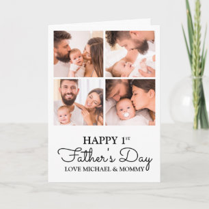Cartão Colagem de Fotos Personalizada Feliz Primeiro Dia 