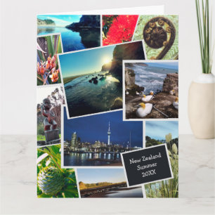 Cartão Colagem de Fotos Personalizada Férias na Nova Zelâ