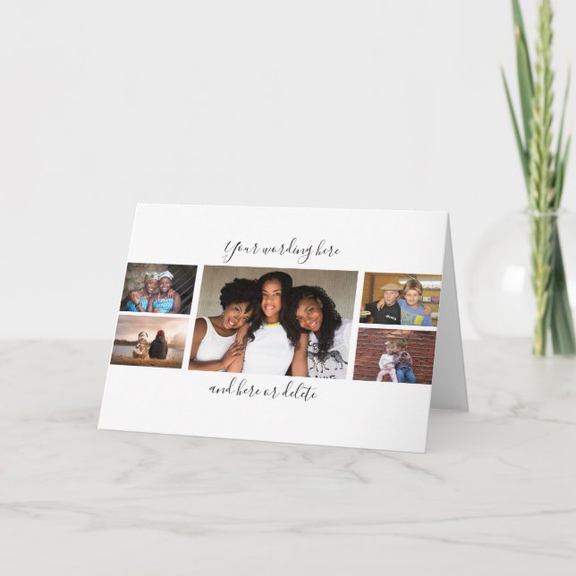 Cartão Colagem de fotos personalizadas de amigos 7 com sc (Frente)