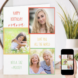 Cartão Colagem de Fotos Personalizadas de Aniversário par