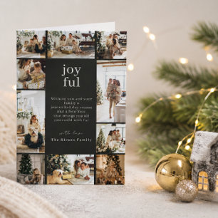 Cartão Colagem de Fotos Personalizadas de Natal Alegre 10