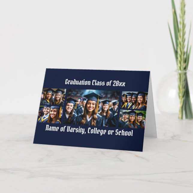 Cartão Colagem de fotos personalizadas para formatura 7 c (Frente)