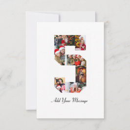 Cartão Colagem de Fotos Preto e Branco Número 5