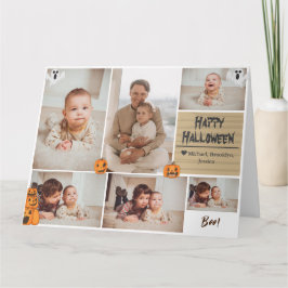 Cartão Colagem de fotos Simples Moderno Feliz Halloween f