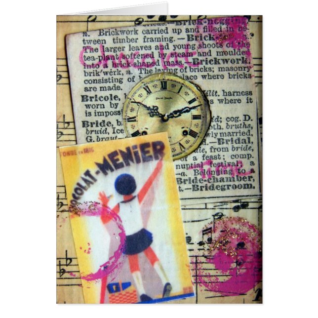 Cartão Colagem de Hora do Chocolat (Frente)