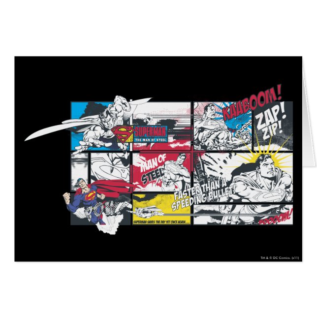 Cartão Colagem de HQ Superman (Frente Horizontal)